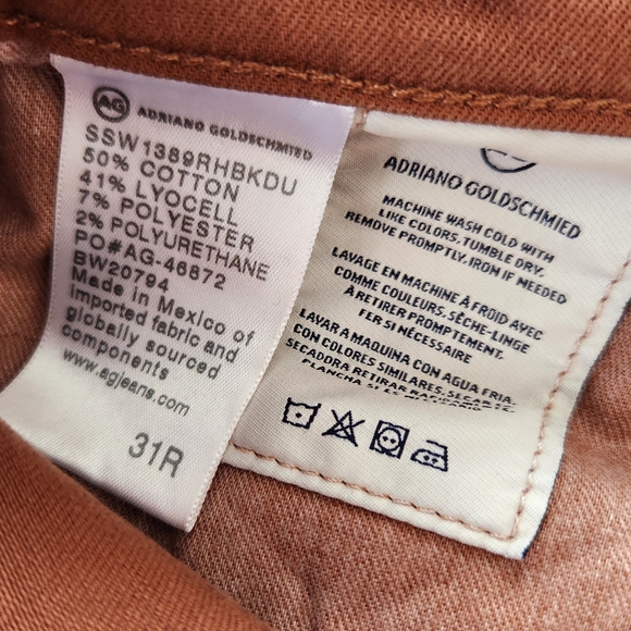 AG Adriano Goldschmied "The Legging Ankle" Super Skinny Orange | Women's Size 31 - Picture 9 of 10